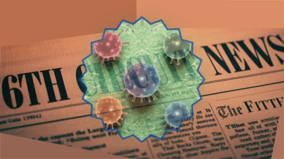 6th Circuit Dupixent News headline featuring skin cancer cells