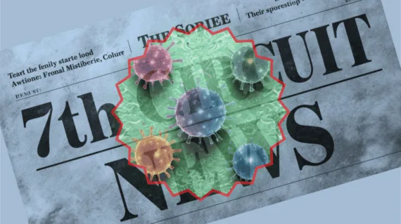 7th Circuit Dupixent News headline featuring skin cancer cells