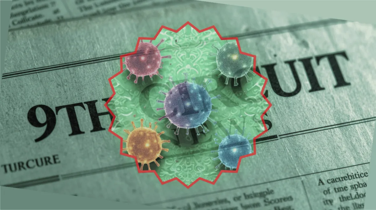 9th Circuit Dupixent News headline featuring skin cancer cells